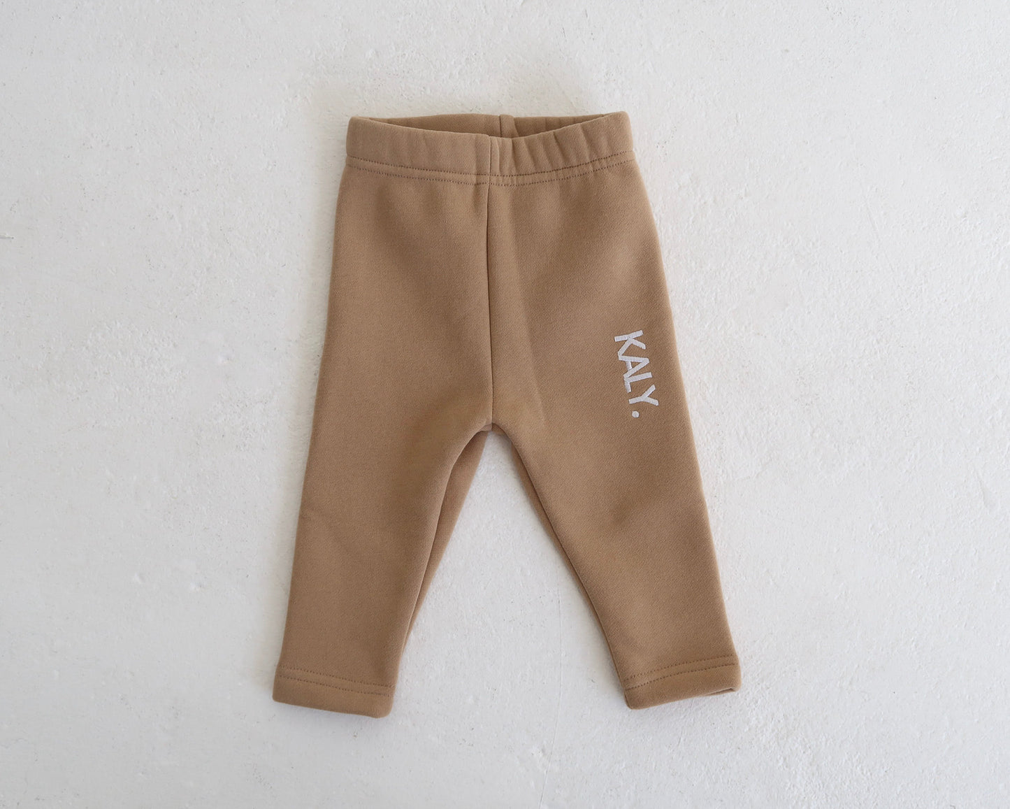 Kids Fleece Leggings - Tan